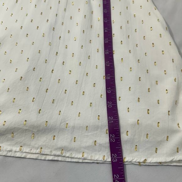 Draper James RSVP Blouse Gold Metallic and White Mock Neck Career Wear Size M - Picture 10 of 10